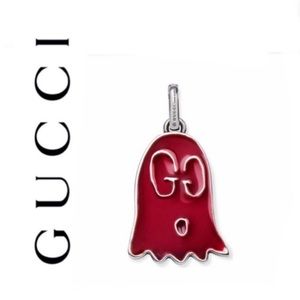 New Authentic Gucci Red Ghost Charm Pendant